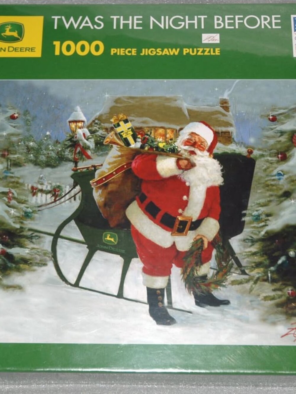 🎅 JOHN DEERE 1000 Piece Jigsaw Puzzle 'Twas The Night Before'. New/Sealed Box
